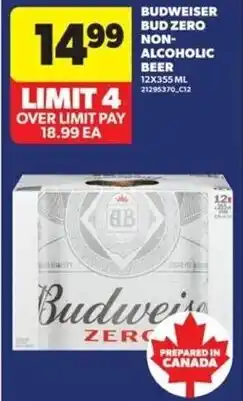 Real Canadian Superstore Budweiser Bud Zero Non-Alcoholic Beer offer