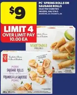 Real Canadian Superstore PC spring rolls or sausage rolls offer