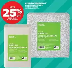 Real Canadian Superstore Everyday Essentials cotton sheet sets offer