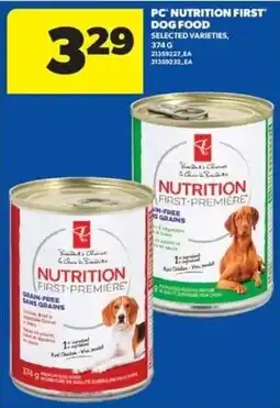 Real Canadian Superstore pc nutrition first dog food offer