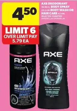Real Canadian Superstore Axe deodorant body spray or hair care offer