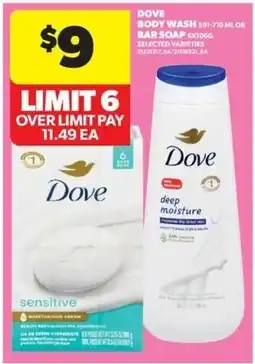 Real Canadian Superstore Dove body wash or bar soap offer