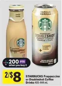 Co-op Starbucks Frappuccino or Doubleshot Coffee Drinks offer