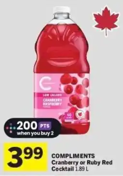 Co-op Compliments Cranberry or Ruby Red Cocktail offer