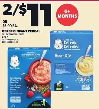 Gerber infant cereal