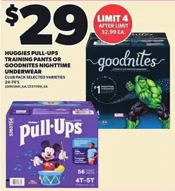 Loblaws Huggies pull-ups training pants or goodnites nighttime underwear offer