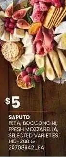 Loblaws Saputo feta, bocconcini, fresh mozzarella, selected varieties offer