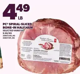 Loblaws PC spiral-sliced bone-in half ham offer
