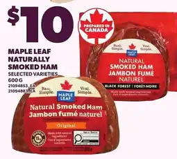 Loblaws Maple Leaf naturally smoked ham offer