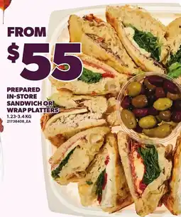 Loblaws prepared in-store sandwich or wrap platters offer