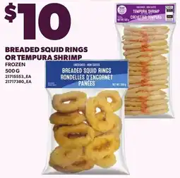 Loblaws Breaded squid rings or tempura shrimp offer
