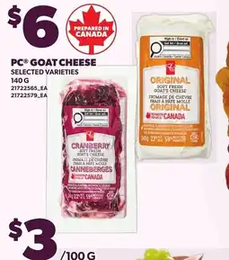 Loblaws PC goat cheese offer