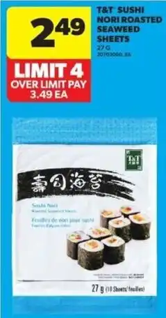 Real Canadian Superstore T&T sushi nori roasted seaweed sheets offer