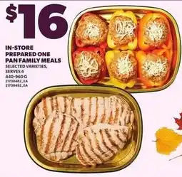 Loblaws In-store prepared one pan family meals offer