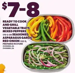 Loblaws Ready to cook and grill vegetable trays mixed peppers asparagus garlic red onion offer