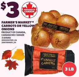 Loblaws Farmer's Market carrots or yellow onions offer