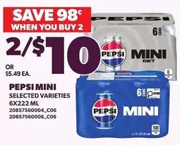Loblaws Pepsi mini selected varieties offer