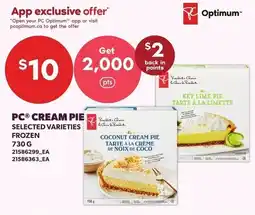 Loblaws PC cream pie selected varieties offer
