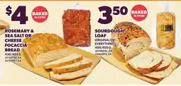Loblaws Rosemary & Sea Salt or Cheese Focaccia Bread offer