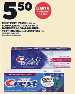 Loblaws Crest toothpaste offer