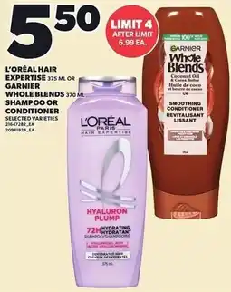 Loblaws L'Oréal Hair Expertise or Garnier Whole Blends shampoo or conditioner offer