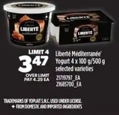 Real Canadian Superstore Liberté Méditerranée Yogurt offer