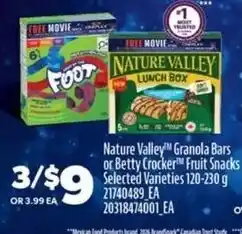 Real Canadian Superstore Nature Valley Granola Bars or Betty Crocker Fruit Snacks offer