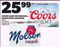 Loblaws Coors light or original or molson canadian offer