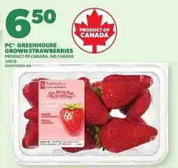 Loblaws PC greenhouse grown strawberries offer