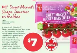 Loblaws PC sweet marvels grape tomatoes on the vine offer