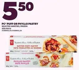 Loblaws PC puff or phyllo pastry offer