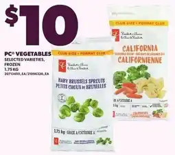Loblaws PC vegetables selected varieties frozen offer