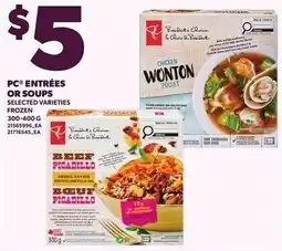 Loblaws PC entrées or soups offer