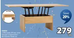 JYSK VARDE Coffee table, lift-top, inner storage compartment offer