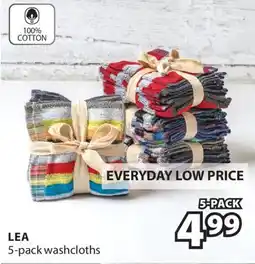 JYSK LEA 5-pack washcloths offer