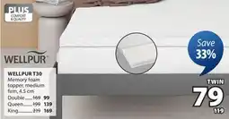 JYSK WELLPUR T30 Memory foam. Toppers offer