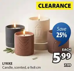 JYSK LYKKE Candle, scented, ø 9x8 cm offer