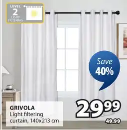 JYSK GRIVOLA Light filtering curtain offer