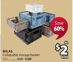 JYSK MILAS Collapsible storage basket offer