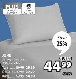 JYSK JUNE Jersey sheet set offer