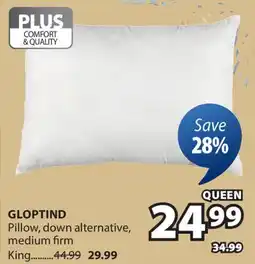 JYSK GLOPTIND Pillow, down alternative, medium firm offer