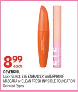 Shoppers Drug Mart COVERGIRL LASH BLAST, EYE ENHANCER WATERPROOF MASCARA or CLEAN FRESH INVISIBLE FOUNDATION offer