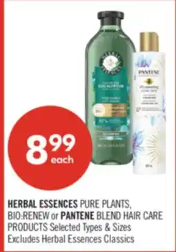 Shoppers Drug Mart HERBAL ESSENCES PURE PLANTS, BIO.RENEW or PANTENE BLEND HAIR CARE PRODUCTS offer