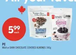 Shoppers Drug Mart PC MILK or DARK CHOCOLATE COVERED ALMONDS offer