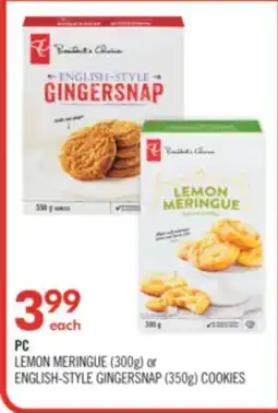 Shoppers Drug Mart PC LEMON MERINGUE (300g) or ENGLISH-STYLE GINGERSNAP (350g) COOKIES offer