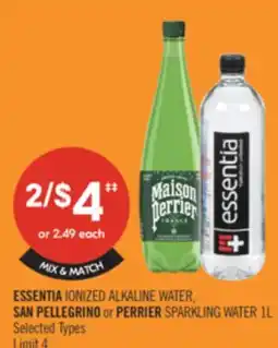 Shoppers Drug Mart ESSENTIA IONIZED ALKALINE WATER, SAN PELLEGRINO or PERRIER SPARKLING WATER offer