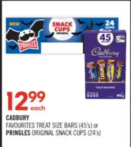 Shoppers Drug Mart CADBURY FAVOURITES TREAT SIZE BARS (45's) or PRINGLES ORIGINAL SNACK CUPS (24's) offer
