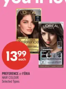 Shoppers Drug Mart PREFERENCE or FÉRIA HAIR COLOUR offer