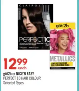 Shoppers Drug Mart göt2b or NICE'N EASY PERFECT 10 HAIR COLOUR offer