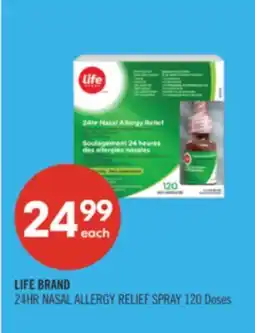 Shoppers Drug Mart LIFE BRAND 24HR NASAL ALLERGY RELIEF SPRAY 120 Doses offer